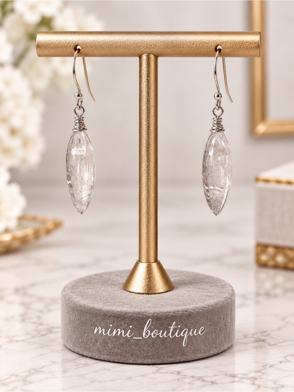 Rose Quartz Drop Earrings
